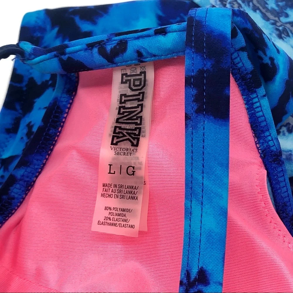 PINK Tie Dye Flounce Bikini Top‎